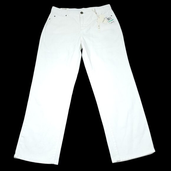 Curve Appeal Rae High Rise Straight Jeans Size 8 29 White Concealed Comfort - Picture 1 of 10